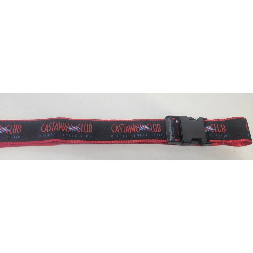 Disney Cruise Line Castaway Club Luggage Strap Red Black Adjustable‎ Buckle Belt